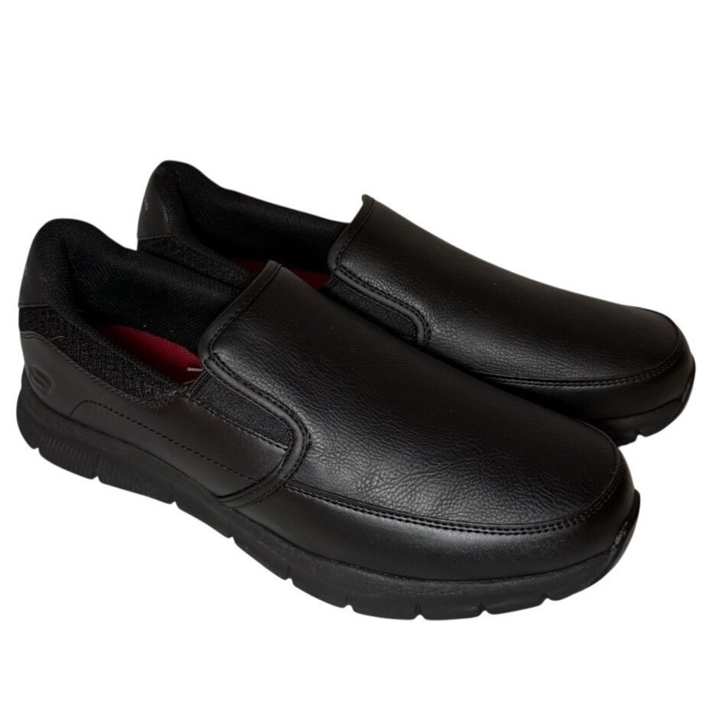 SKECHERS Men's Relaxed Fit Nampa‎ Groton SR Slip Resistant Work Shoe Black Sz 7